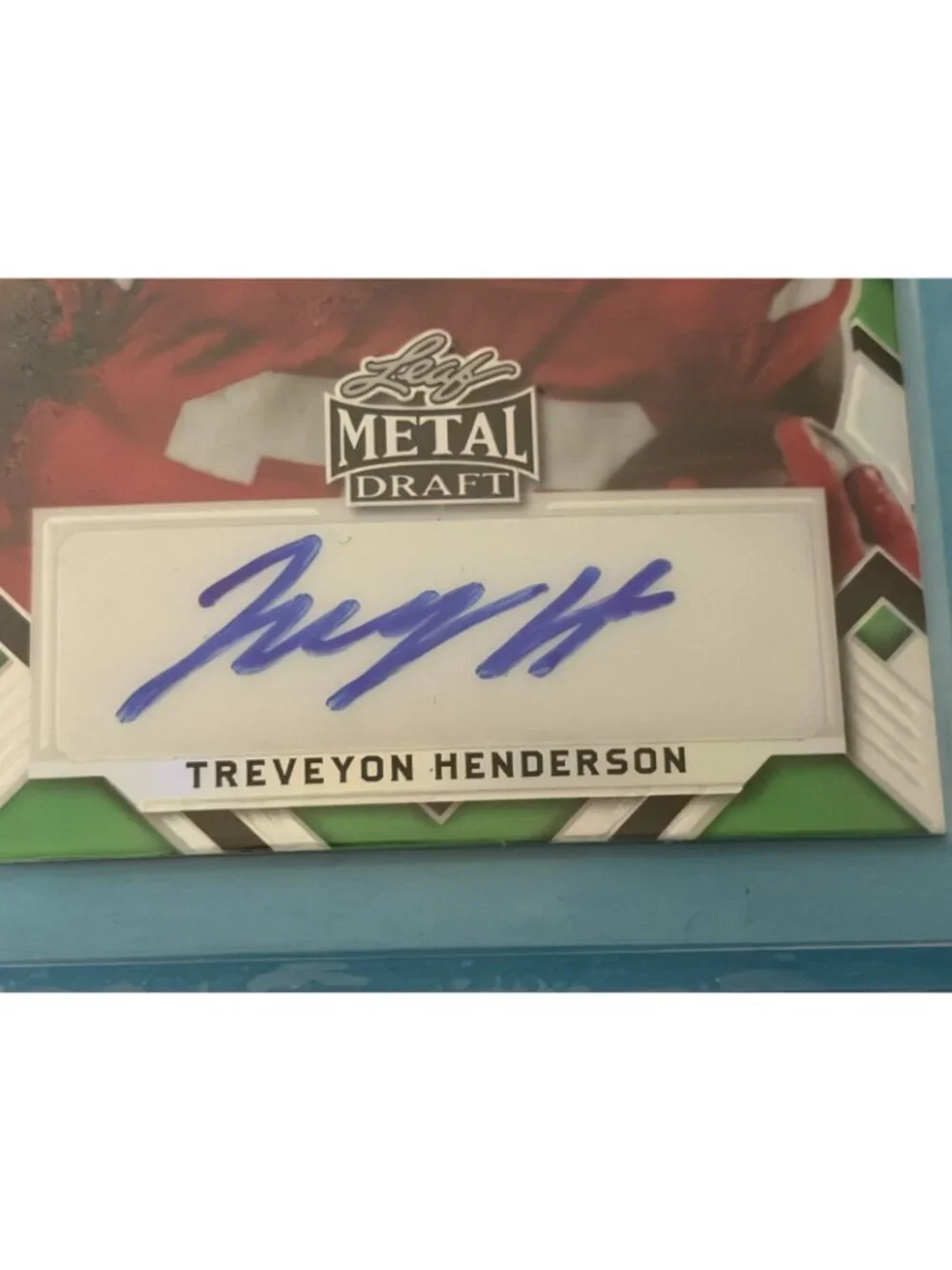 2023 Treveyon Henderson AUTO Leaf Metal Draft Green WAVE Rc #9 / 10 PA-TH2